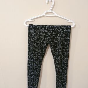 Black Leggings with White Animal Print